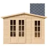 Image de Abri de jardin en bois 6 m2 - l332xP222xH232cm - Maison dété avec des bardeaux bitumineux rouges - M334FB+H334FBGREY