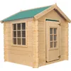 Image de Timbela M570Z-1 Maison en bois pour enfants -Toit vert- Maison de jeux pour lextérieur 111x113xH121cm/0.9 m2