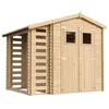 Image de Abri de jardin en bois et range bûches extérieur AVEC SOL TRAITÉ - 353 + 097 m2 - TIMBELA M386+M386G