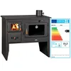 Image de Poêle à bois avec four PRITY 2P41   152 kW Noir Graphite Classe A Design traditionnel pour cuisine et chauffage