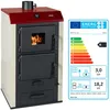 Image de Poêle à bois avec chaudière PRITY NS20   182 kW eau + 3 kW air   Classe A   Sortie de fumée Ø150 mm   Chauffage jusqu’à 100 m²