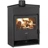 Image de Poêle à bois dangle PRITY AM D   125 kW Noir Graphite Classe A Design Compact et Robuste