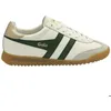 Image de Baskets cuir femme Gola Torpedo - off white/evergreen/gold