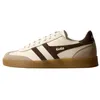 Image de Basket cuir - GOLA - Viper Leather - Blanc cassé - Lacets plats - Semelle synthétique