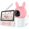 Image de Babyphone- Moniteur Bébé sans Fil 4.3 LCD avec Rotation 355° Zoom Panoramique à Distance Caméra De Sécurité À Vision Nocturne