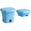 Image de Machine à laver pliante portable 45 L mode 3 vitesses minuterie 36 W lumière bleue avec panier de vidange bleu lac