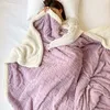 Image de Couverture 150x200cm Plaid Polaire Sherpa en Laine Pelucheuse et Douce à Poils Chauffant pour Aider à Mieux Dormir Voilet