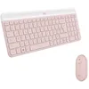 Image de Ensemble Clavier Souris - Sans fil - Logitech - MK470 Slim - Silencieux - AZERTY - Rose