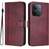 Image de Coque pour Xiaomi Redmi 15C 5G/4G (173) 3 Cartes étui de Protection en Cuir PU Style Vintage pour Housse Vin rouge