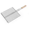 Image de Grille double rectangulaire BARBECOOK - 36 x 34 cm - Manche en bois arrondi