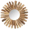 Image de Miroir rond en bois flotté 52x52 Naturel