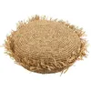 Image de Coussin Déco Rond Raphia 62cm Naturel