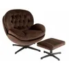 Image de Fauteuil & Repose-Pieds Relax 88cm Marron Foncé