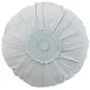 Image de Coussin Rond Déco Dentelle 40cm Bleu