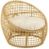 Image de Fauteuil en Rotin & Coussin Lise 84cm Naturel