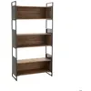 Image de Bibliothèque 6 niveaux 100x40x200 cm en bois recyclé et métal noir