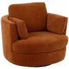 Image de Fauteuil pivotant rond 109x100x89 cm en tissu rouille