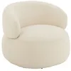 Image de Fauteuil pivotant rond en bouclette Beige 85x82x73 cm