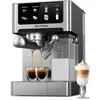 Image de AIRMSEN Cafetière Expresso 3-en-1 à Café Moulu Machine à Café 20 Bar Double Chaudière Mousseur à Lait Réservoir 18L Cappuccino
