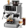 Image de AIRMSEN Machine à Café avec Broyeur   Cafetiere a Grain avec Mousseur à Lait 20 Bars Inox Cappuccino Latte Café Glacé