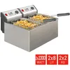 Image de FRITEL Profi 4905 Duo - Friteuse professionnelle / double - 2x 8L - 2x 3300W - Couvercle anti-poussière - Huile + graisse solide