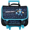Image de Cartable à roulettes MINECRAFT 1 compartiment 38cm bleu
