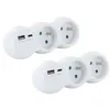 Image de Lot 2 domino CHACON - 47002 - 2x16A avec USB-A +USB-C - Blanc (FR)