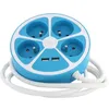 Image de Multiprise design circulaire - CHACON - 4X16 A - Cordon 15 m - Avec 2 USB-A + Interrupteur - Bleu