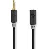 Image de Nedis câble audio rallonge stéréo jack 3.5 mm M/F plaqué or - 5 m - Anthracite