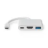 Image de Nedis Hub USB-C - Blanc - 10 cm