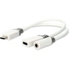 Image de Nedis Adaptateur USB-C vers USB-C/Jack 3.5 mm (M/F) - 0.10 m - Blanc
