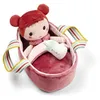 Image de Poupon en tissu - LILLIPUTIENS - 83725 - 21 cm - Rouge - Avec couffin et biberon