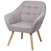 Image de Toilinux - Fauteuil Oly en tissu avec Pieds en bois - Gris clair
