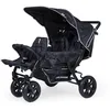 Image de Triplette poussette capacité 3 enfants + housse de pluie + pare-soleil Noir