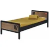 Image de Lit 1 personne 90x200 cm marron et noir - BORY