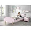 Image de KIDDY Chambre enfant complète style scandinave en bois pin massif et MDF laqué vieux rose - l 90 x L 200 cm