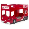 Image de Pack - Lit Superposé & Mezzanine Enfant & 2 Matelas Pompier Rouge