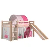 Image de Vipack - PINO Lit Compact avec Toboggan + Rideau de lit Princess + Tunnel de lit Princess