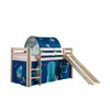 Image de PINO Lit Compact avec Toboggan astro - VIPACK - Bleu - Pin massif Coton