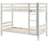 Image de Lit superposé enfant - Vipack - Pino - 90x200 cm - Bois massif laqué blanc - Sommiers inclus