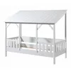 Image de Lit cabane - Vipack - Malia - 90x200 cm - Toit blanc - Barrière de lit intégrée