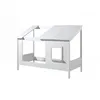 Image de LIO Lit cabane 90x200cm + Set de rideaux blancs