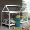 Image de Pack - Lit Cabane Enfant & Matelas Dallas 90x200cm Blanc