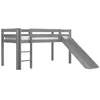 Image de Lit Enfant Surélevé Avec Toboggan Pino 90x200cm Gris