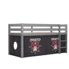 Image de Lit mi-hauteur Charlotte gris avec tente pirates - VIPACK