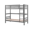 Image de Lit superposé en pin massif gris 209x105x182cm avec lit gigogne - Vipack PINO