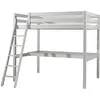 Image de PINO Lit mezzanine 140x200 Blanc + plan de travail
