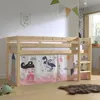 Image de Lit mi-hauteur - Vipack - Fairy Pino - Bois - Barrières de protection - Housse