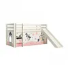 Image de PINO Lit mezzanine avec toboggan + Rideau pour lit en 4 parties Princesse