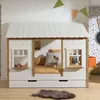 Image de Pack - Lit Cabane Enfant & Tiroir Housebed IV 90x200cm Blanc